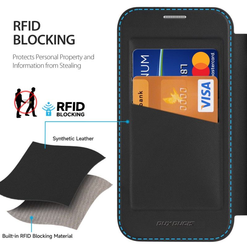 Læder Cover iPhone 17 Telefon Etui Magsafe Skin X Pro-serien Med Dux Ducis-stativ