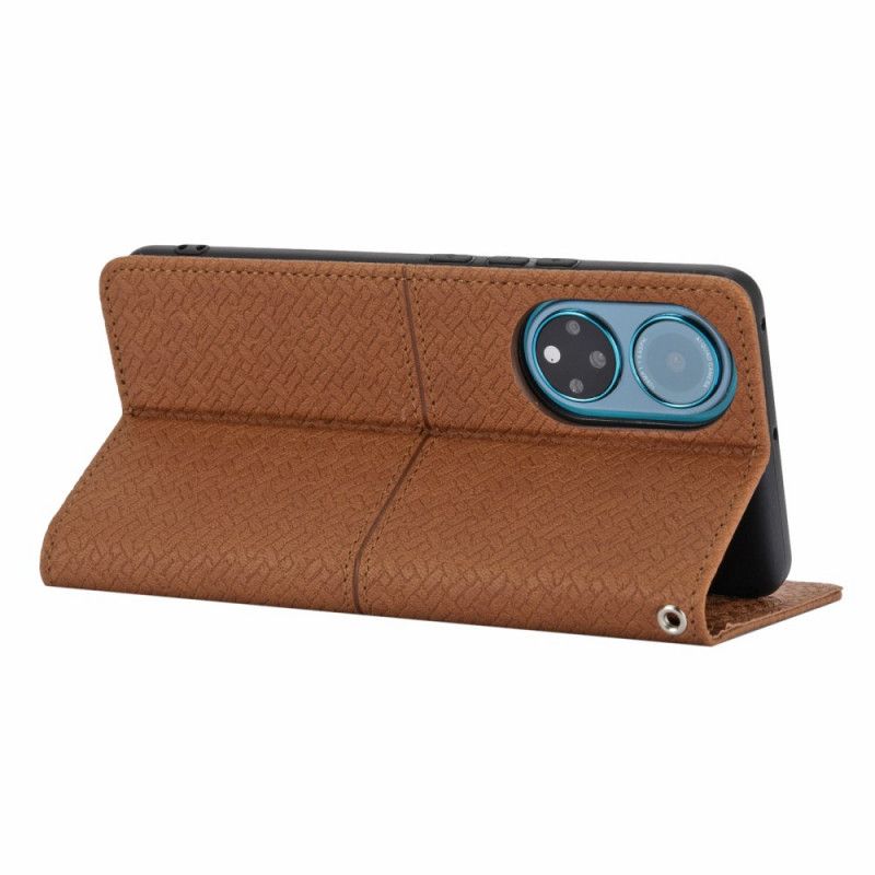 Læder Cover Huawei Nova 9 Pro / Honor 50 Pro Telefon Etui Stil Vævet Læderrem