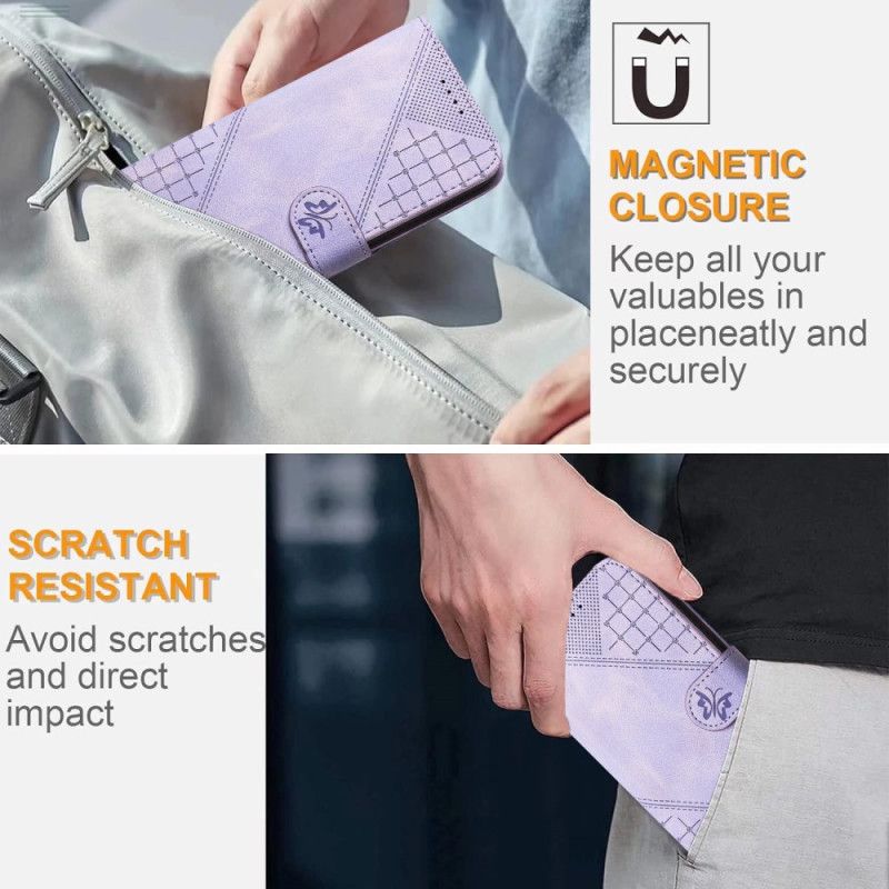 Flip Cover Google Pixel 10 Pro Xl Geometrisk Og Sommerfugledesign