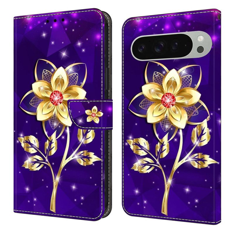 Flip Cover Google Pixel 10 Pro Xl Gylden Blomst