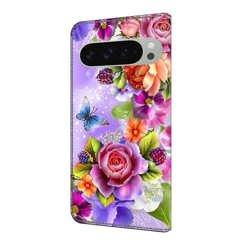 Flip Cover Til Google Pixel 10 Pro Xl Farverige Blomster