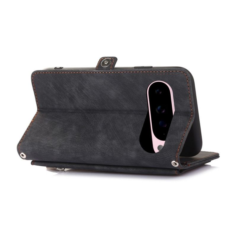 Flip Cover Til Google Pixel 10 Pro Xl Pung Med Ruskindseffekt