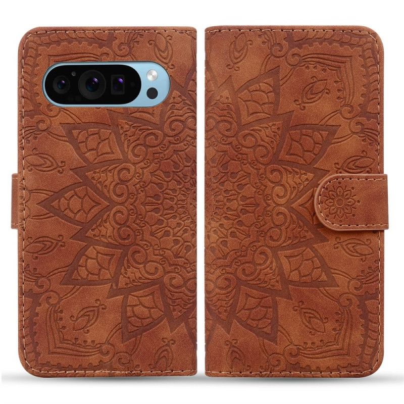 Læder Cover Google Pixel 10 Pro Xl Telefon Etui Blomstermandala-print