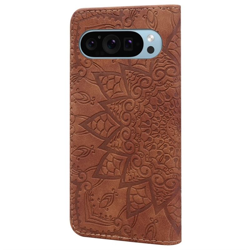 Læder Cover Google Pixel 10 Pro Xl Telefon Etui Blomstermandala-print