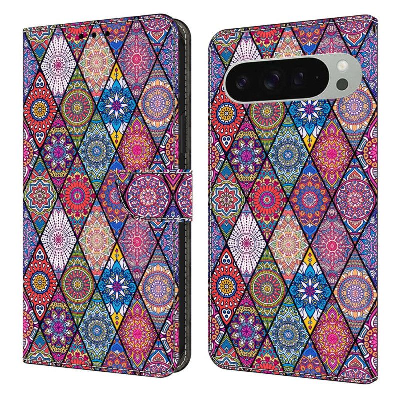 Læder Cover Google Pixel 10 Pro Xl Telefon Etui Patchwork