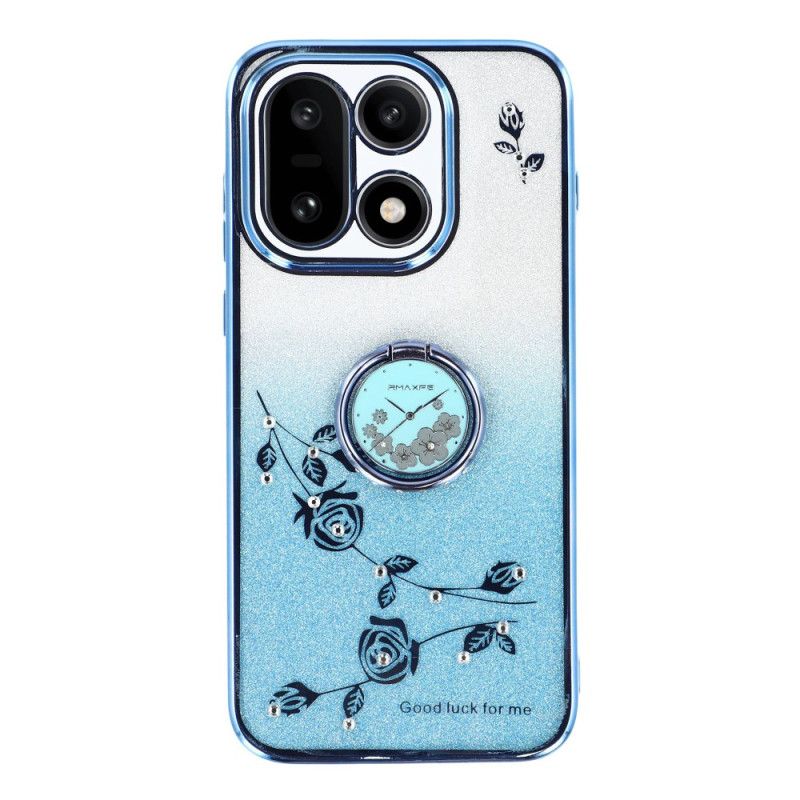 Cover Oneplus 15 Ringholder Og Glitterblomstermønster