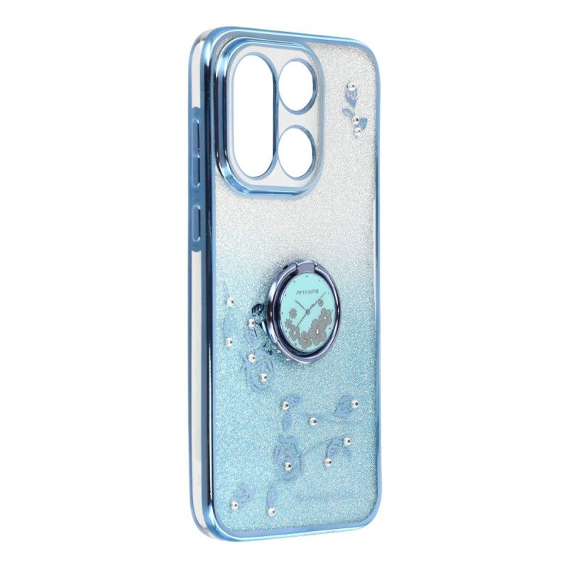 Cover Oneplus 15 Ringholder Og Glitterblomstermønster