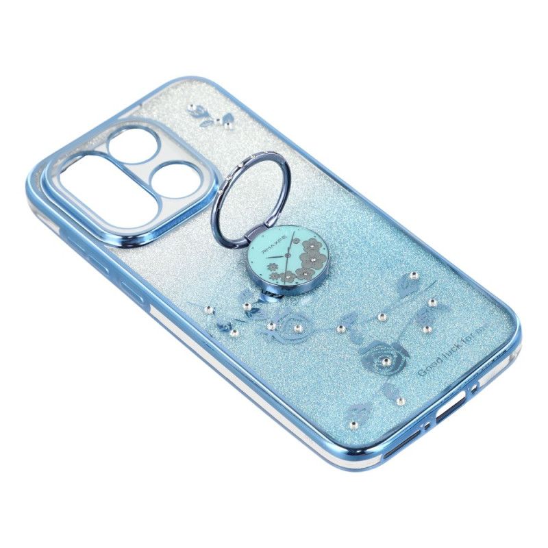 Cover Oneplus 15 Ringholder Og Glitterblomstermønster