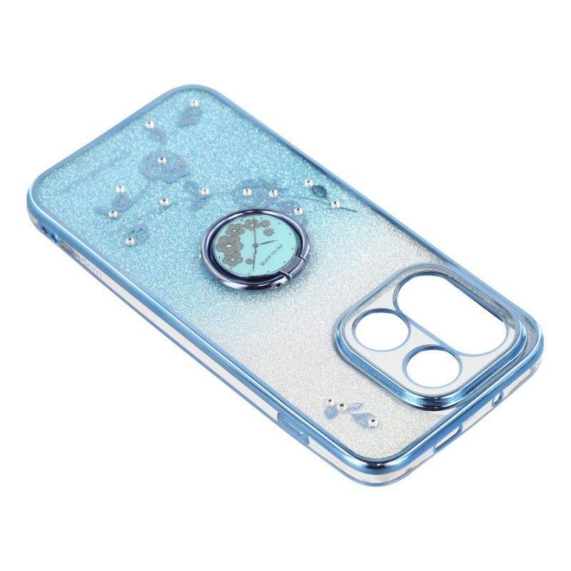 Cover Oneplus 15 Ringholder Og Glitterblomstermønster