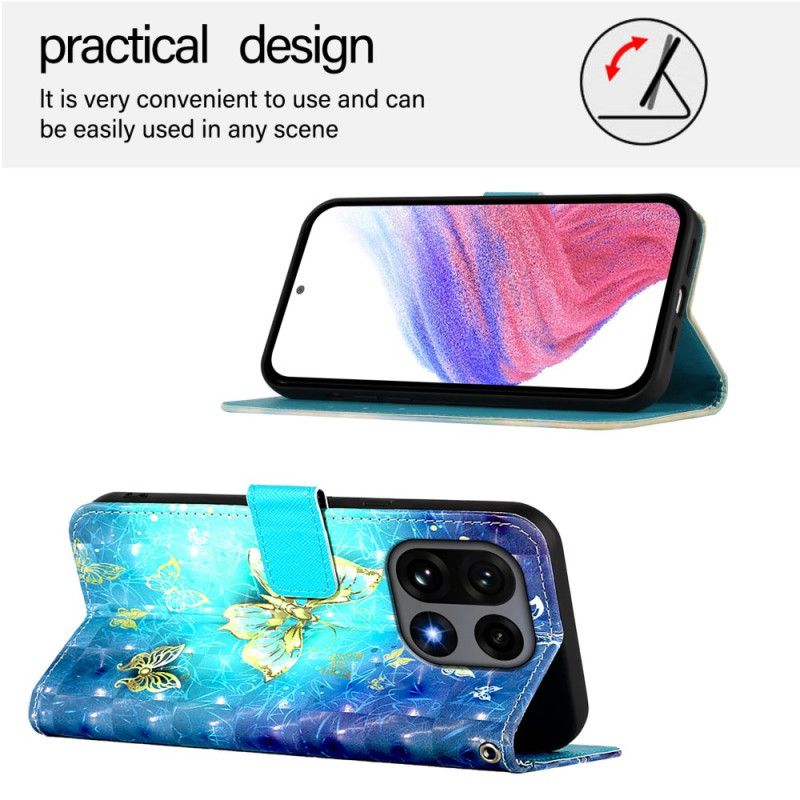 Flip Cover Oneplus 15 Guldsommerfugle