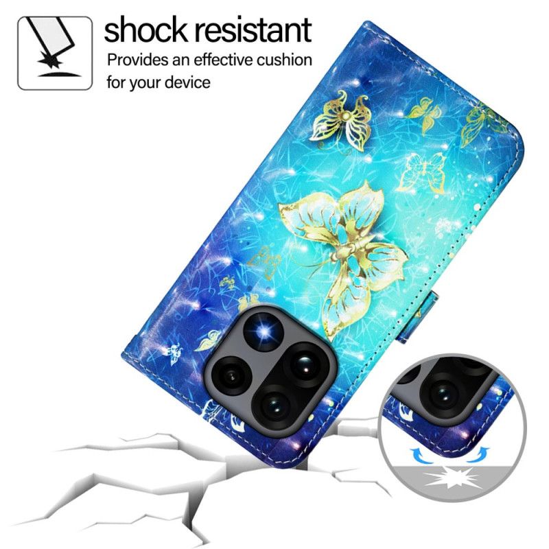 Flip Cover Oneplus 15 Guldsommerfugle