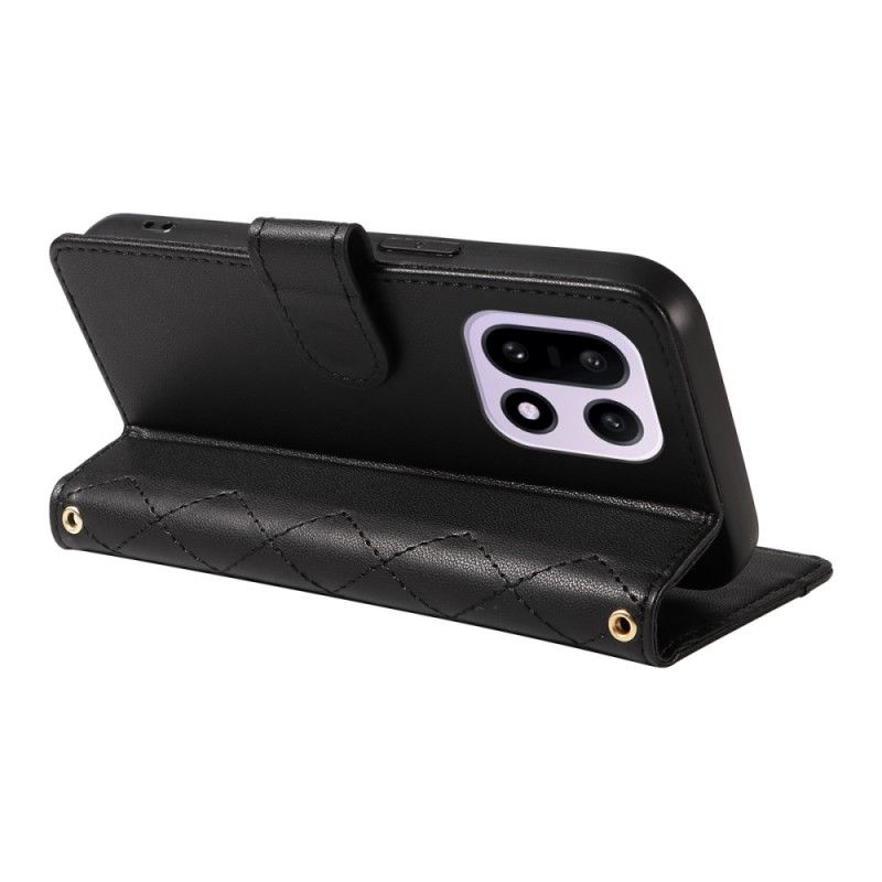 Flip Cover Oneplus 15 Quiltet Med Skulderrem Og Rem