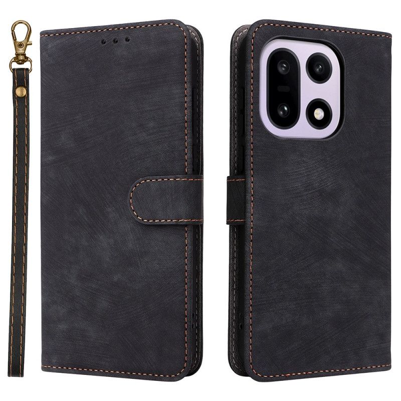 Flip Cover Oneplus 15 Ruskindseffekt Med Rem