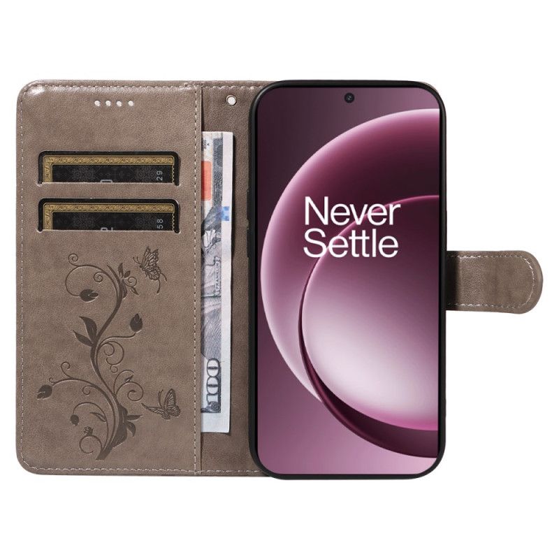 Læder Cover Oneplus 15 Blomstermønster