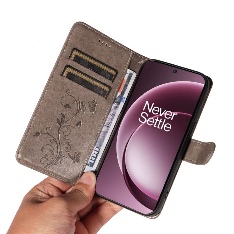 Læder Cover Oneplus 15 Blomstermønster