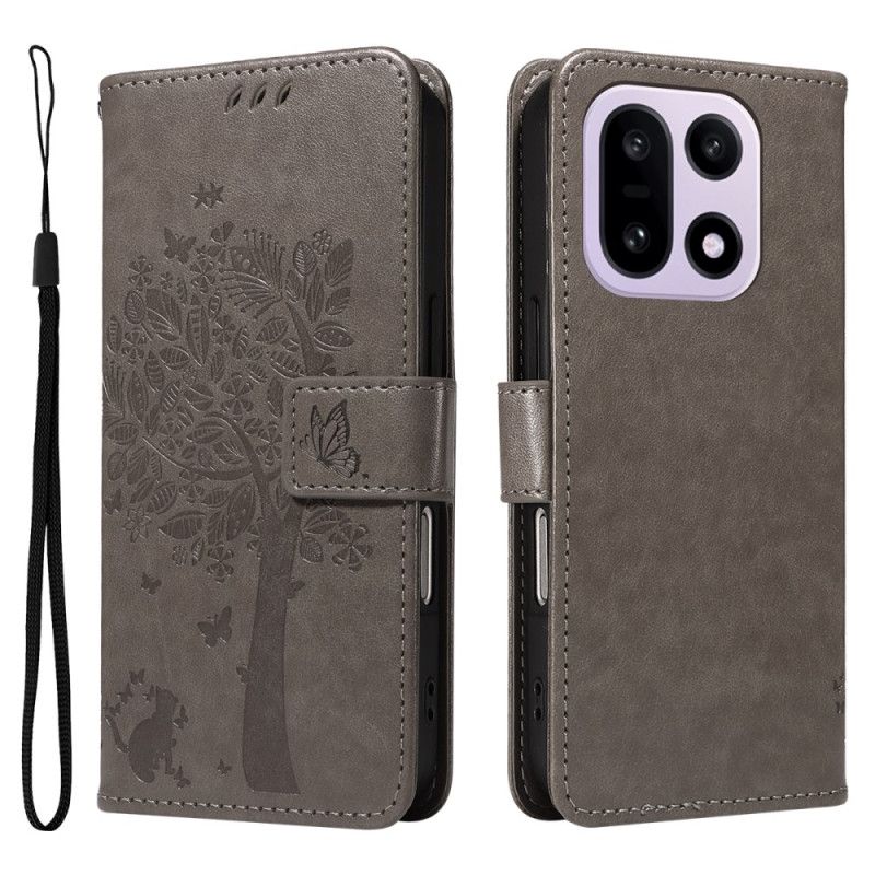 Læder Cover Oneplus 15 Kat Og Træ