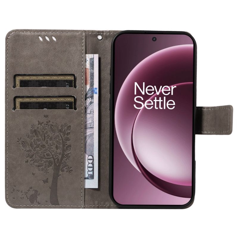 Læder Cover Oneplus 15 Kat Og Træ