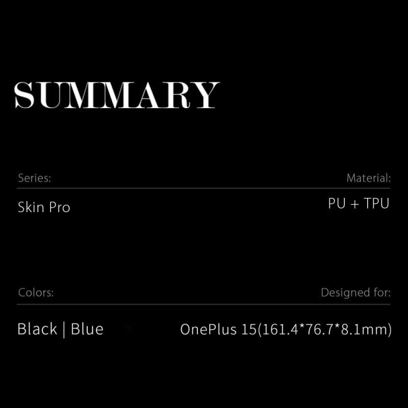 Læder Cover Oneplus 15 Telefon Etui Dux Ducis Skin Pro-serien