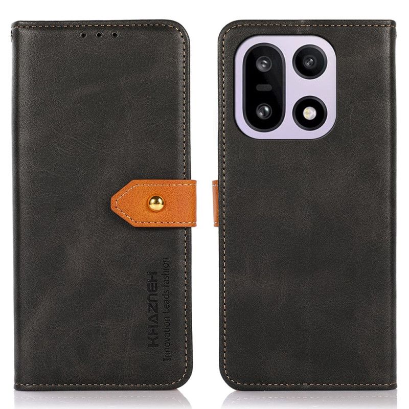 Læder Cover Oneplus 15 Telefon Etui Khazneh Guldlås