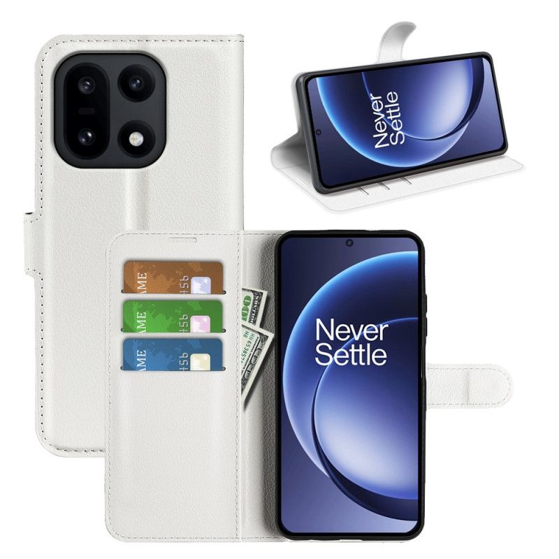 Læder Cover Oneplus 15 Telefon Etui Litchi I Kunstlæder