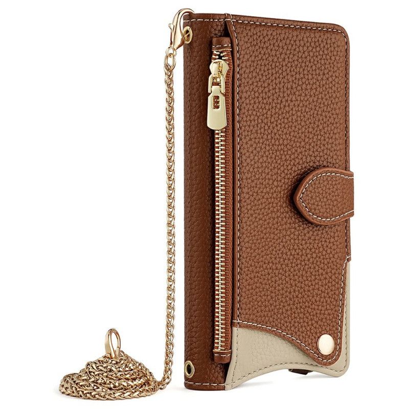 Læder Cover Oneplus 15 Telefon Etui Pung Med Kæde Og Skulderrem