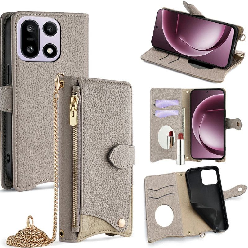 Læder Cover Oneplus 15 Telefon Etui Pung Med Kæde Og Skulderrem