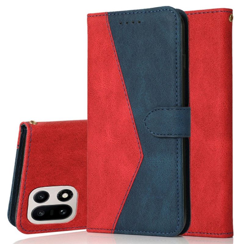 Læder Cover Oneplus 15 Telefon Etui Tofarvet Design