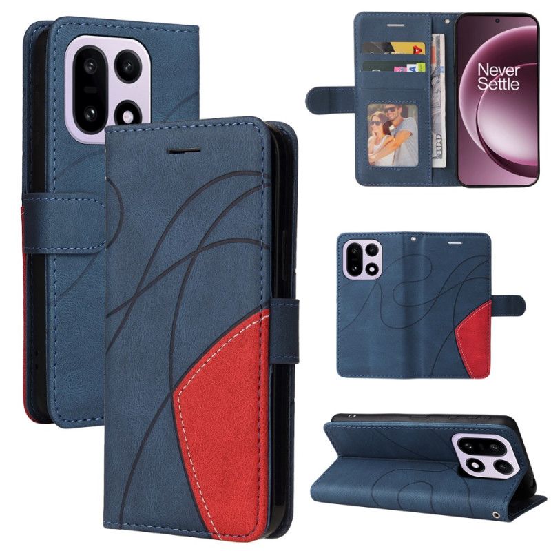 Læder Cover Oneplus 15 Telefon Etui Tofarvet Krusning