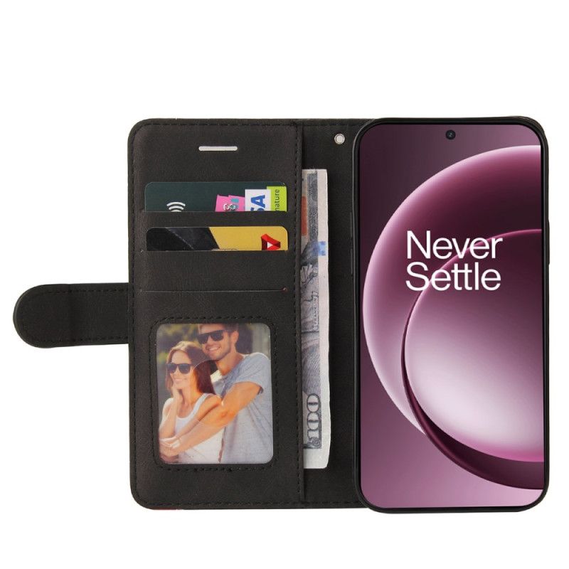 Læder Cover Oneplus 15 Telefon Etui Tofarvet Krusning