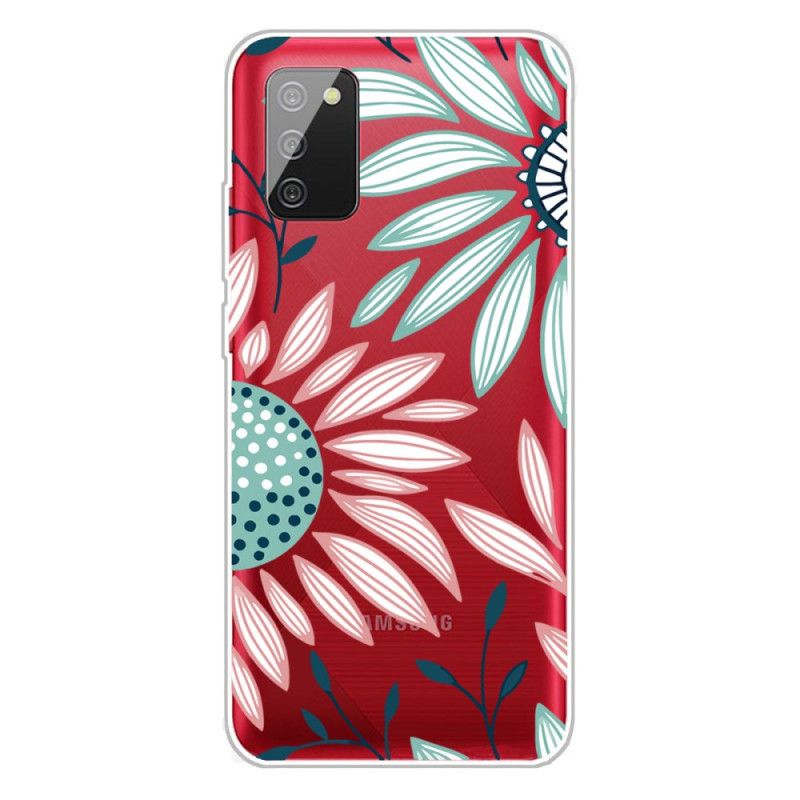 Cover Samsung Galaxy A02s Mobilcover Gennemsigtig En Blomst