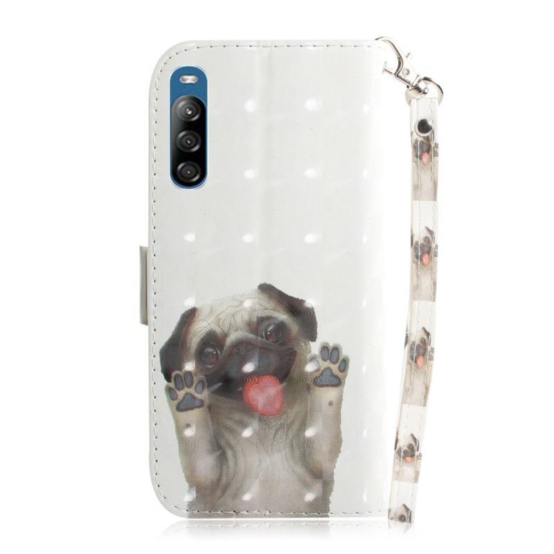 Flip Cover Læder Sony Xperia L4 Elsker Min Hund Med Rem