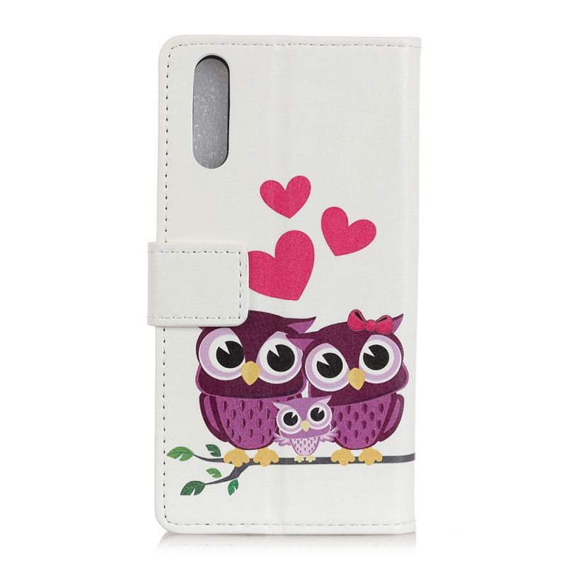 Flip Cover Læder Sony Xperia L4 Familie Af Ugler