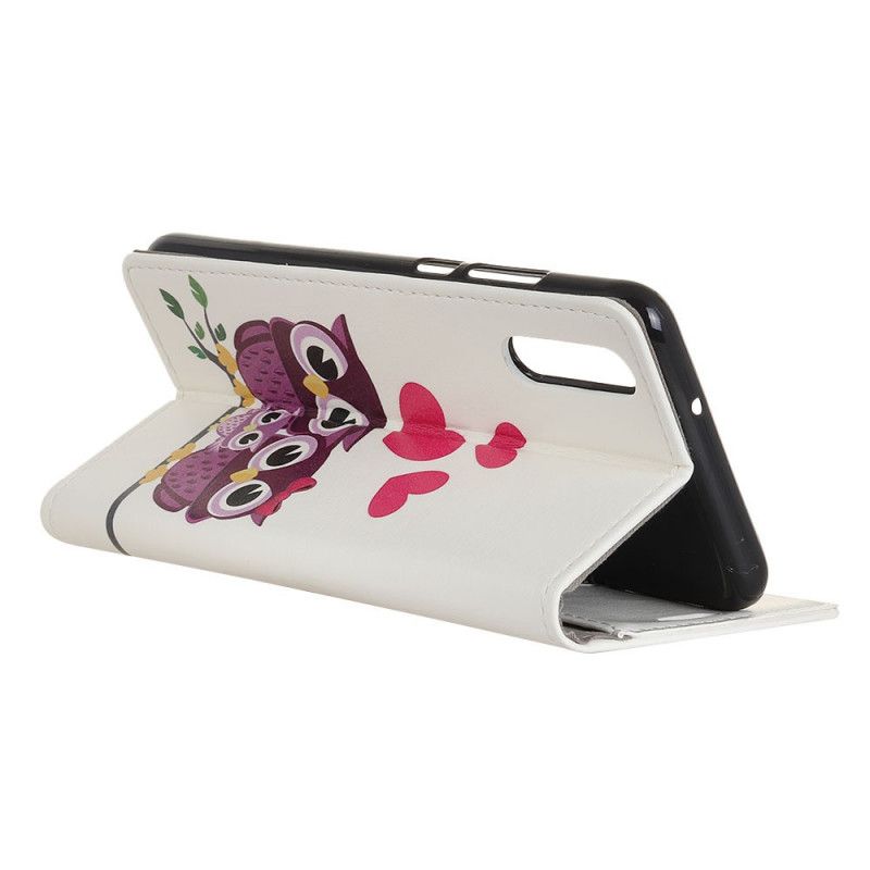 Flip Cover Læder Sony Xperia L4 Familie Af Ugler