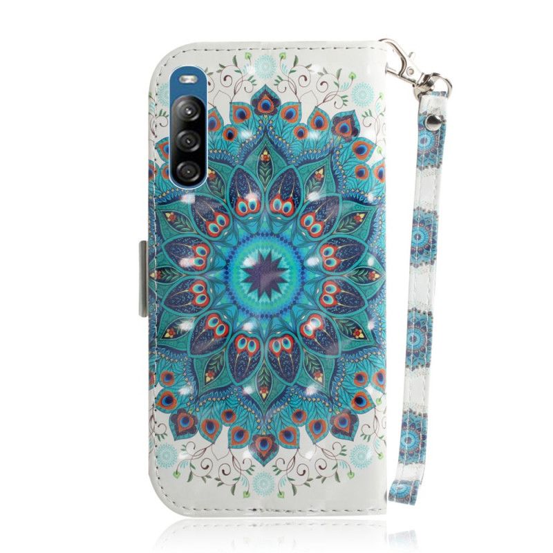 Flip Cover Læder Sony Xperia L4 Mesterlig Mandala Med Rem Beskyttelse