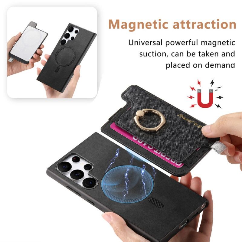 Cover Samsung Galaxy S25 Ultra 5g Aftagelig Kortholder I Ruskindstil