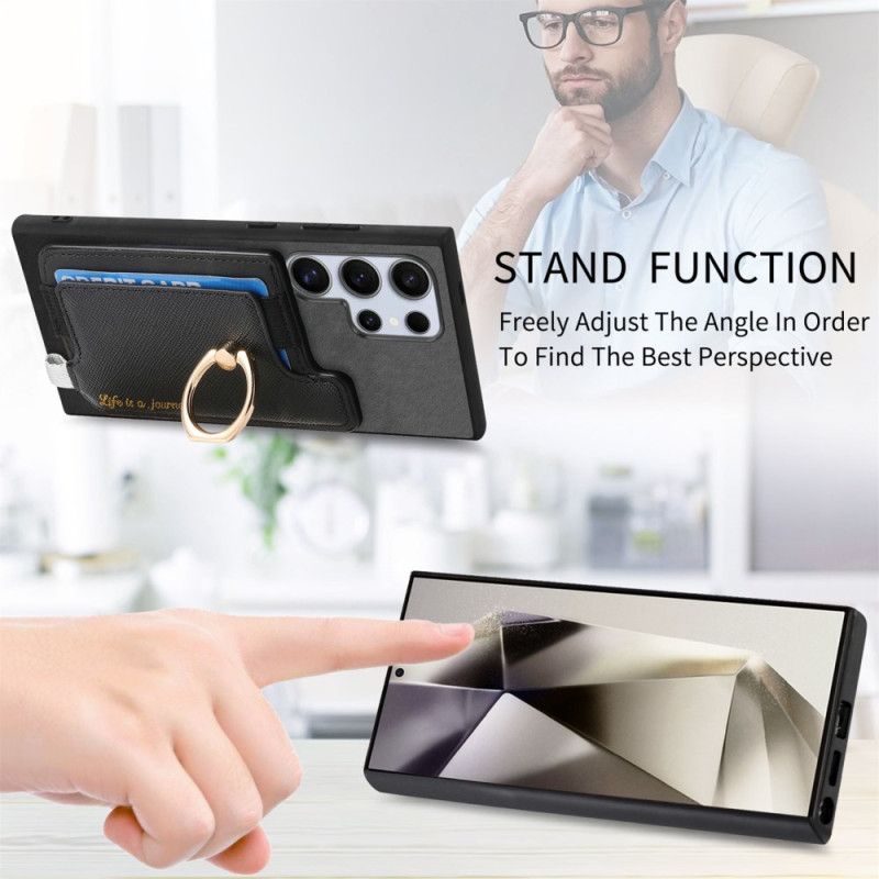 Cover Samsung Galaxy S25 Ultra 5g Aftagelig Kortholder I Ruskindstil