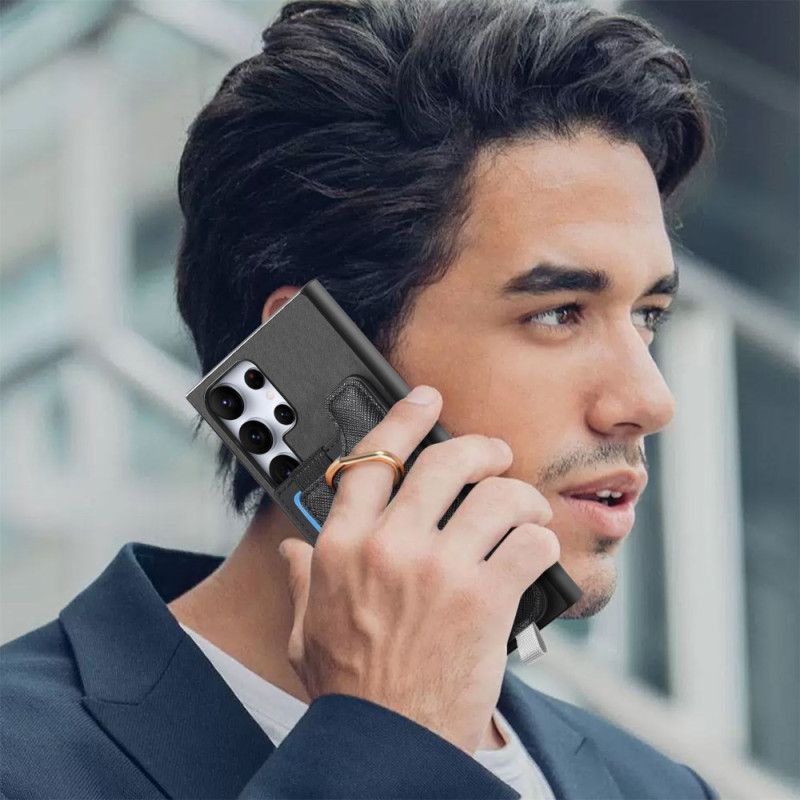 Cover Samsung Galaxy S25 Ultra 5g Aftagelig Kortholder I Ruskindstil