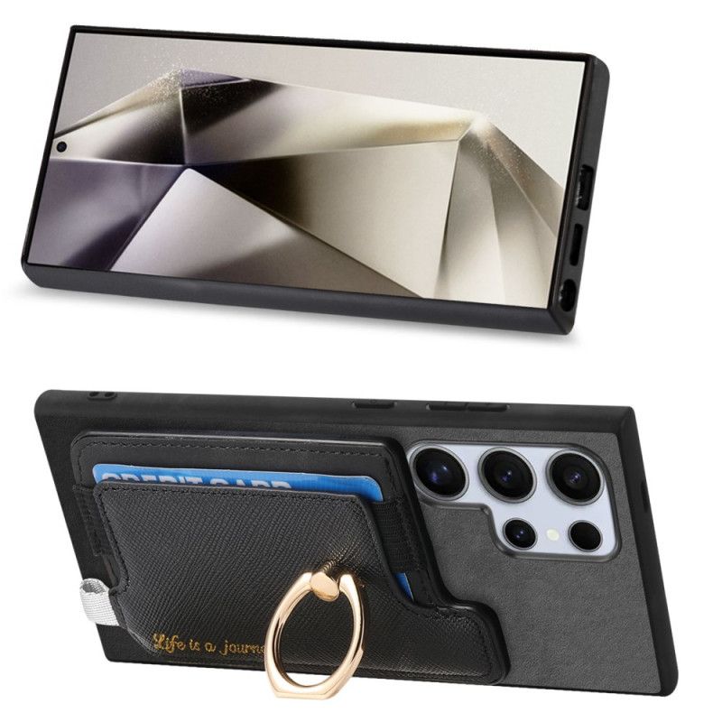 Cover Samsung Galaxy S25 Ultra 5g Aftagelig Kortholder I Ruskindstil