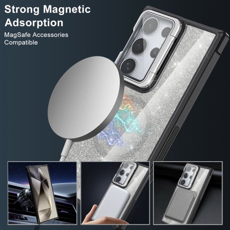 Cover Samsung Galaxy S25 Ultra 5g Glitter Med Indbygget Stativ