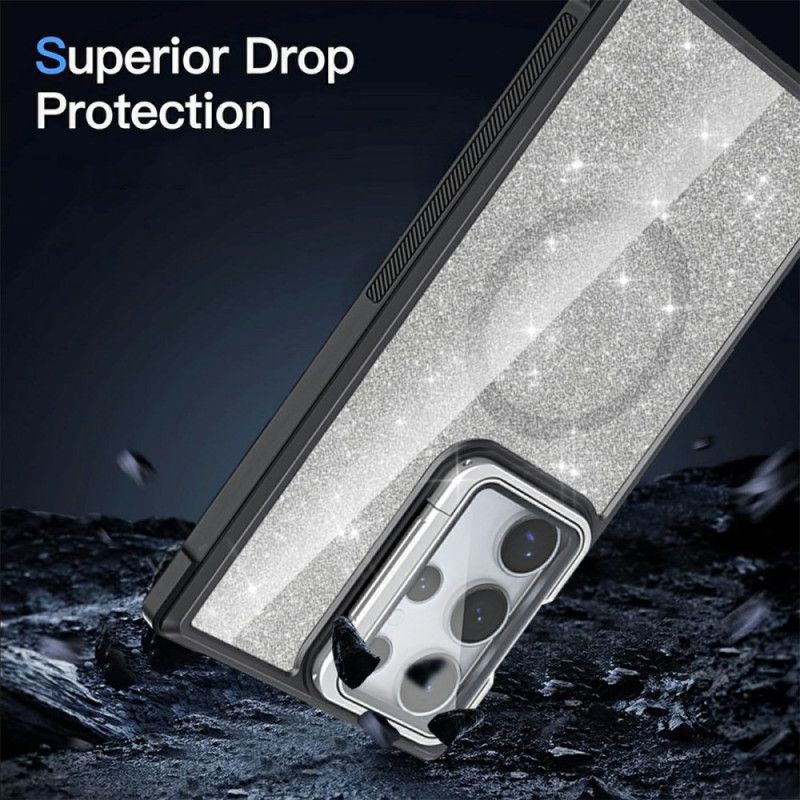 Cover Samsung Galaxy S25 Ultra 5g Glitter Med Indbygget Stativ