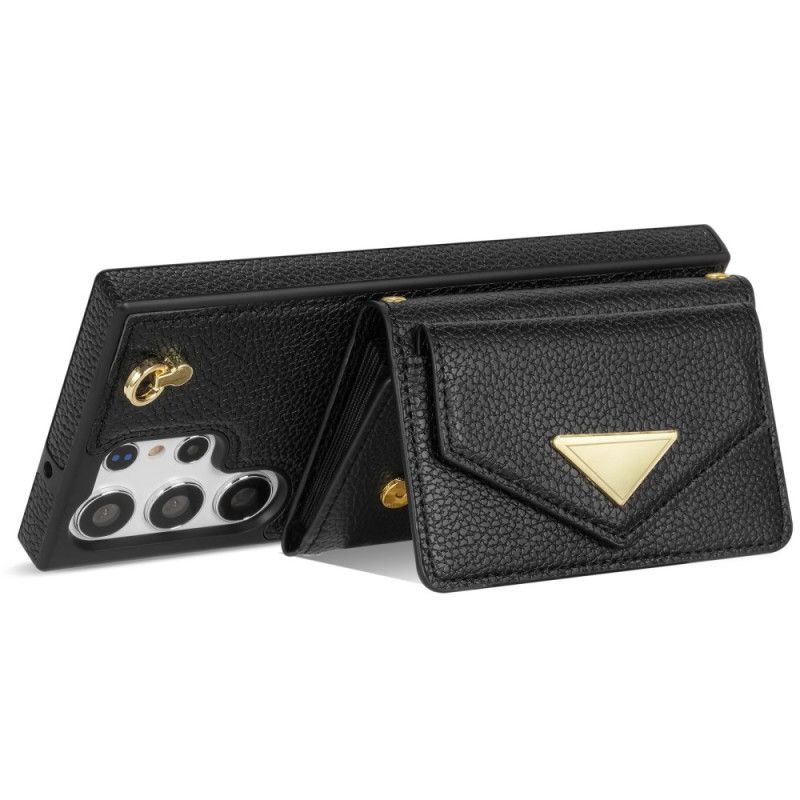 Cover Samsung Galaxy S25 Ultra 5g Lædereffekt Med Kortholder Og Rem