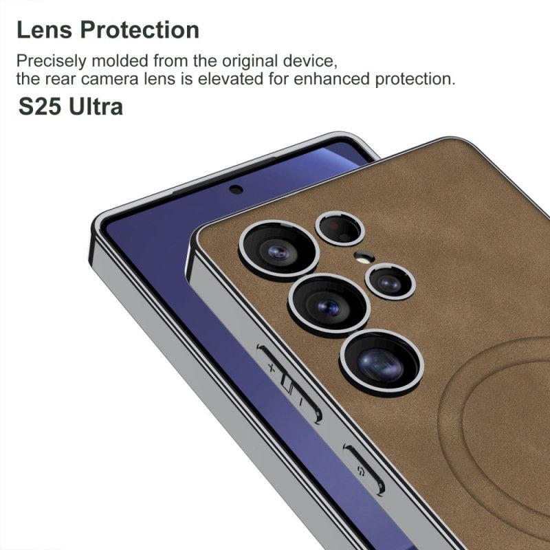 Cover Samsung Galaxy S25 Ultra 5g Mat Kunstlæder Kompatibel Med Magsafe