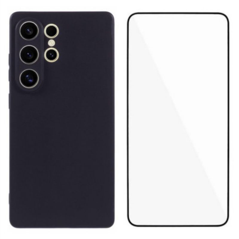 Cover Samsung Galaxy S25 Ultra 5g Mat Silikone Med Hærdet Glasskærmbeskytter