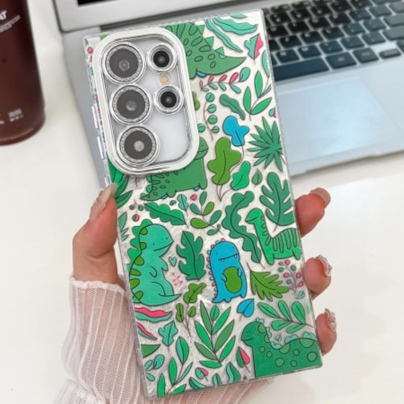 Cover Samsung Galaxy S25 Ultra 5g Sjove Dinosaurer Med Linsebeskytter