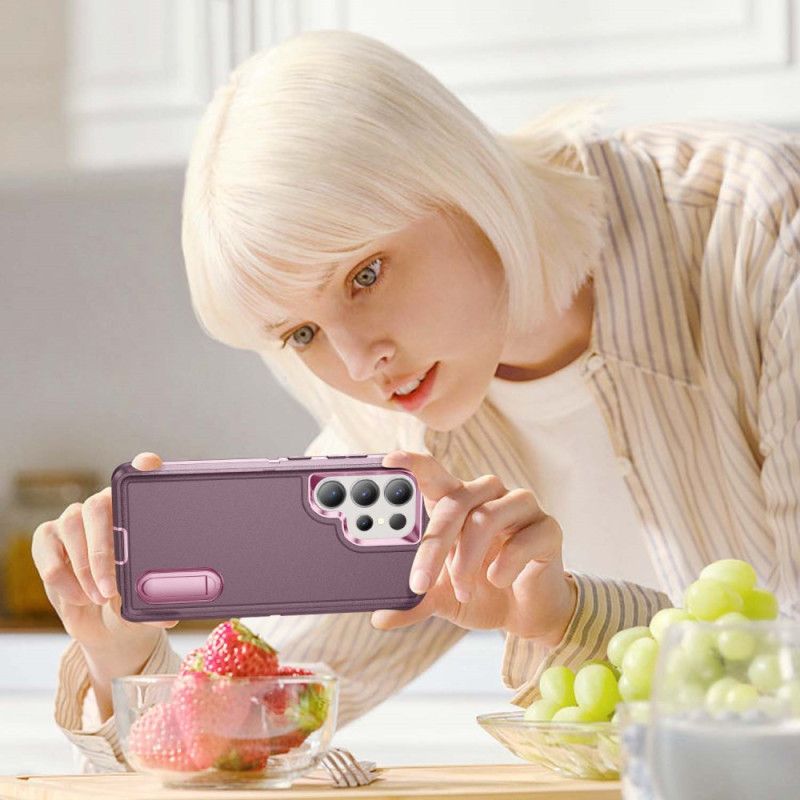 Cover Samsung Galaxy S25 Ultra 5g Telefon Etui 3-i-1-beskyttelse Med Stativ