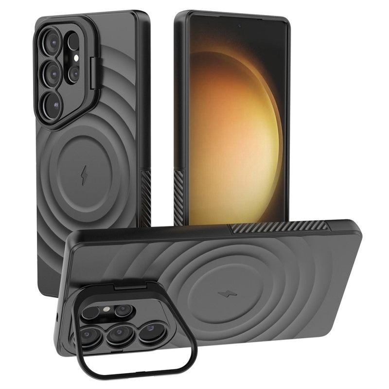 Cover Samsung Galaxy S25 Ultra 5g Telefon Etui Magsafe-kompatibel Bølget Design Med Stativ
