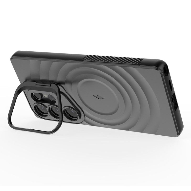 Cover Samsung Galaxy S25 Ultra 5g Telefon Etui Magsafe-kompatibel Bølget Design Med Stativ