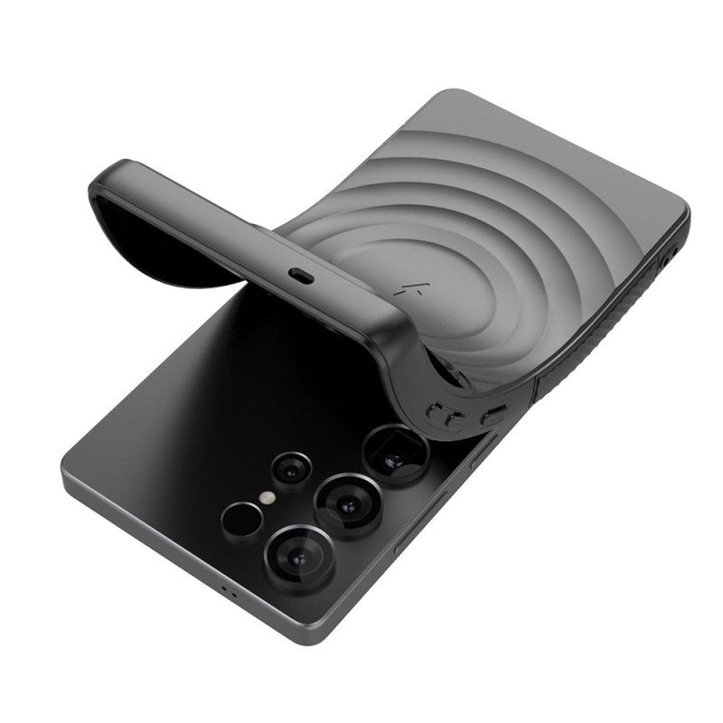 Cover Samsung Galaxy S25 Ultra 5g Telefon Etui Magsafe-kompatibel Bølget Design Med Stativ