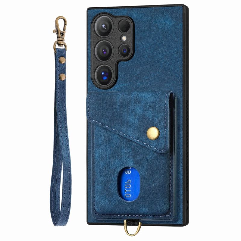 Cover Samsung Galaxy S25 Ultra 5g Telefon Etui Ruskindseffekt Med Kortholder Og Stativ