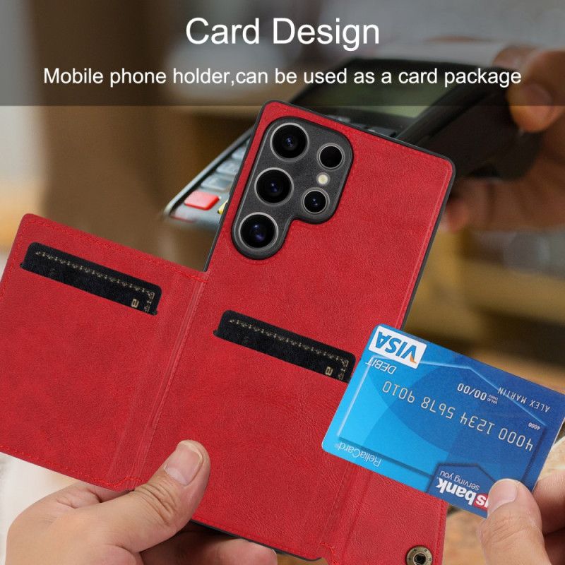 Cover Til Samsung Galaxy S25 Ultra 5g Kortholder I Retrostil